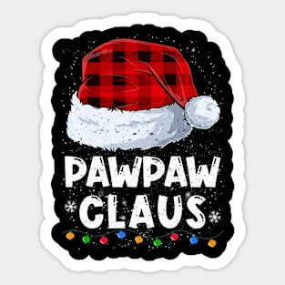 Pawpaw Claus Red Plaid Christmas Santa Family Matching Pajama Sticker